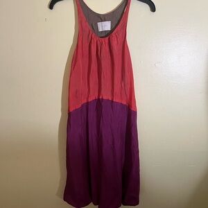 Elijah Colorblock Sleeveless Dress in Red and Purple size XS